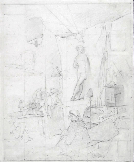 Jules Lefebvre, a drawing class